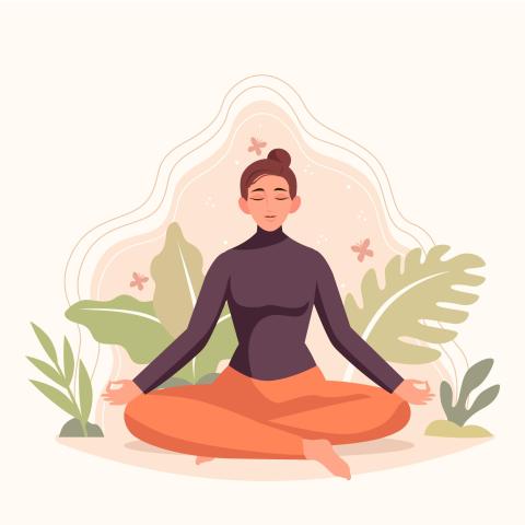Image d'une personne en position de méditation