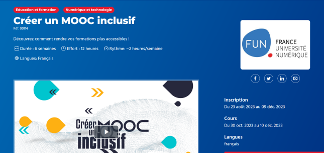MOOC "Créer un MOOC inclusif "